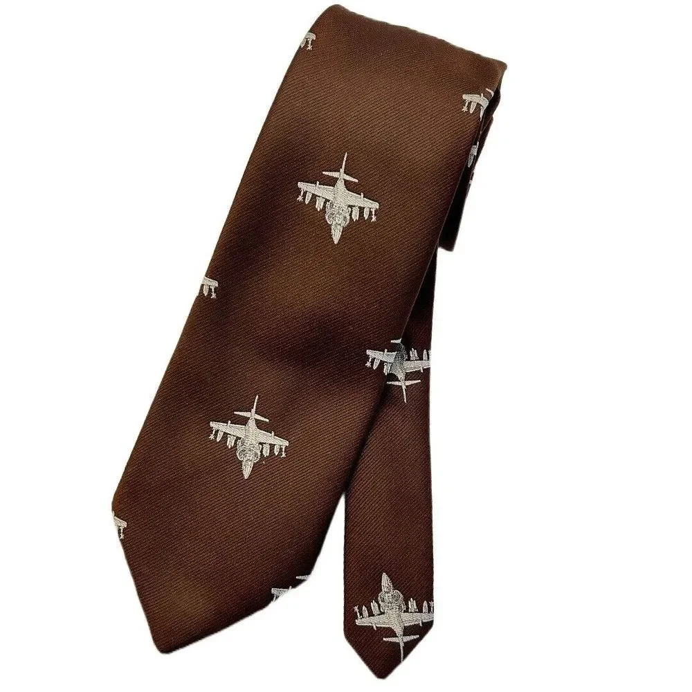 McDonnell Douglas Men's Vintage‎ Fighter Jets Golden Clasp Tie 55 1/2